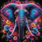 L'Éléphant Sacré aux Mille Couleurs (90cm x 90cm)