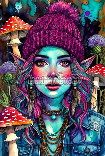 Diamond Painting - L'Elfe Bohème des Champignons Magiques (60cm x 90cm)