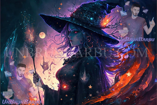 L’Enchantement Nocturne d’Halloween. (110cm x 75cm) - UnBrunBarbu