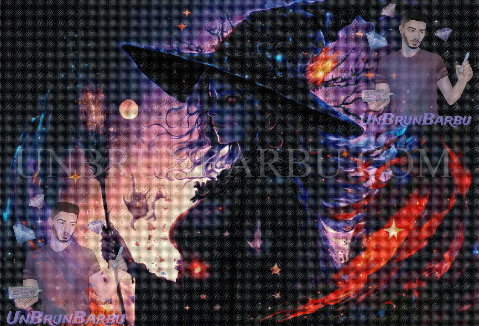 L’Enchantement Nocturne d’Halloween. (110cm x 75cm) - UnBrunBarbu