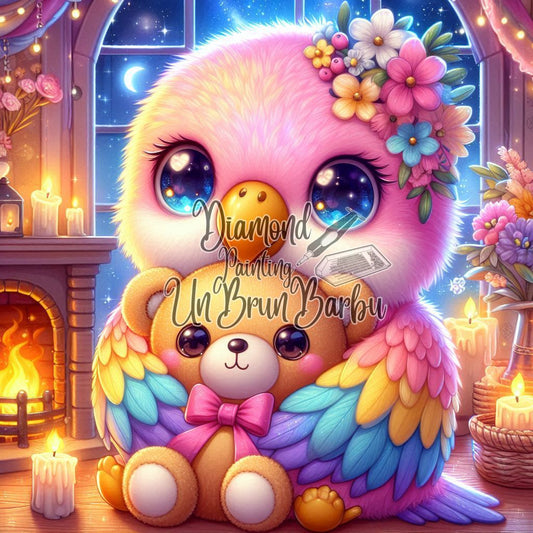 L'Oisillon et son Doudou (80cm x 80cm)