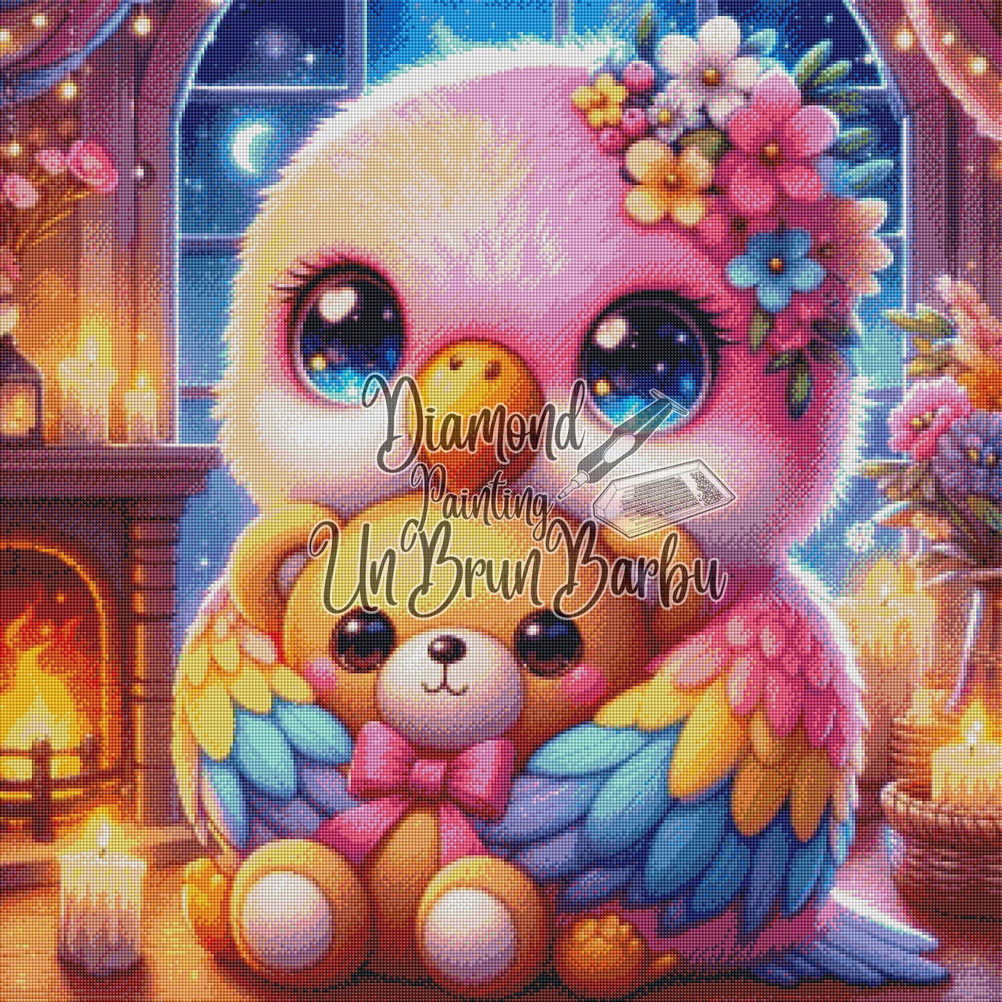 L'Oisillon et son Doudou (80cm x 80cm)
