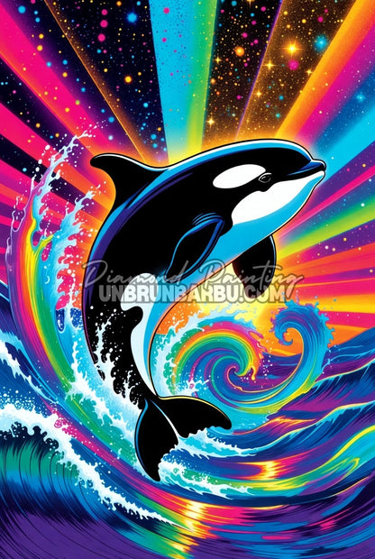 Diamond Painting - L'Orque des Galaxies Arc-en-Ciel (50cm x 75cm)