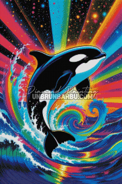 Diamond Painting - L'Orque des Galaxies Arc-en-Ciel (50cm x 75cm)