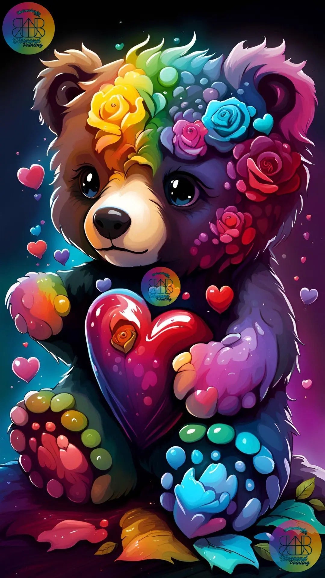 L’Ours de l’Amour Universel. (60cm x 110cm). - UnBrunBarbu