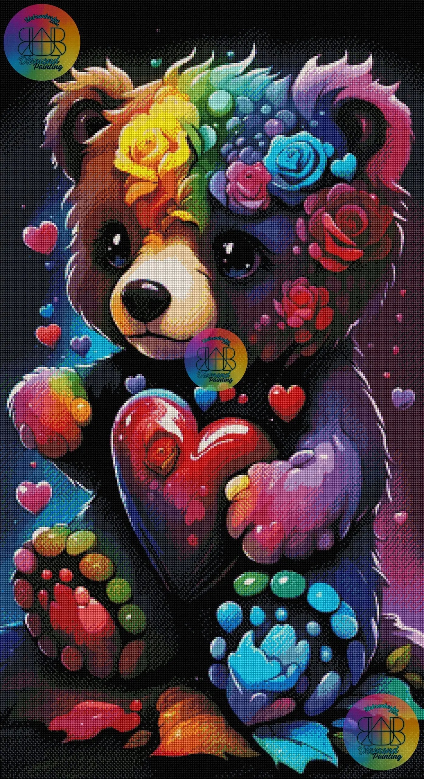 L’Ours de l’Amour Universel. (60cm x 110cm). - UnBrunBarbu