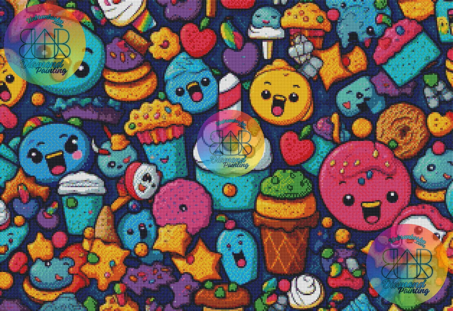 L’Univers Kawaii des Gourmands. (80cm x 55cm). - UnBrunBarbu