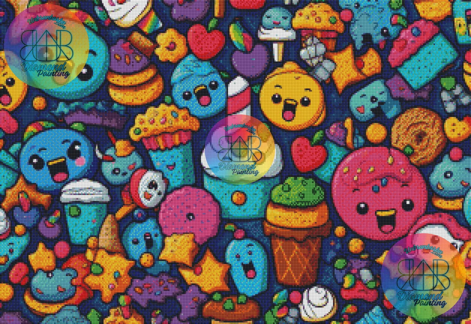 L’Univers Kawaii des Gourmands. (80cm x 55cm). - UnBrunBarbu