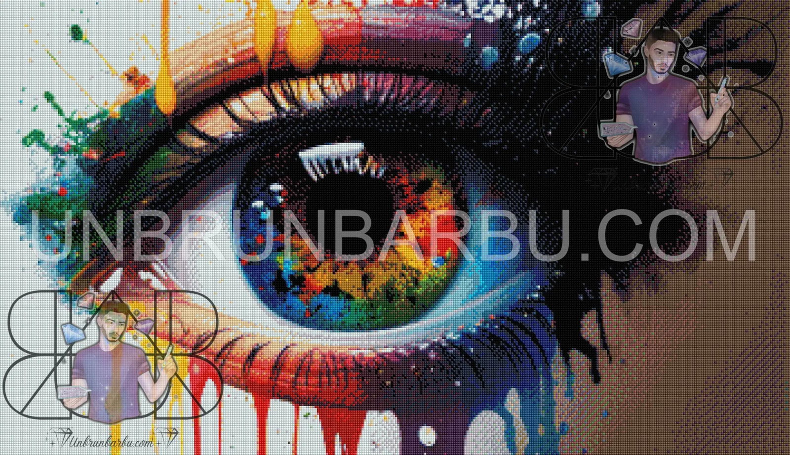 L’Univers des Couleurs : Regard Éclatant. (90cm x 52cm) - UnBrunBarbu