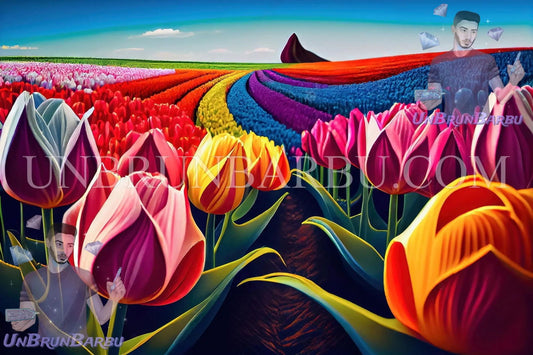 L’harmonie des Tulipes. (90cm x 60cm) - UnBrunBarbu