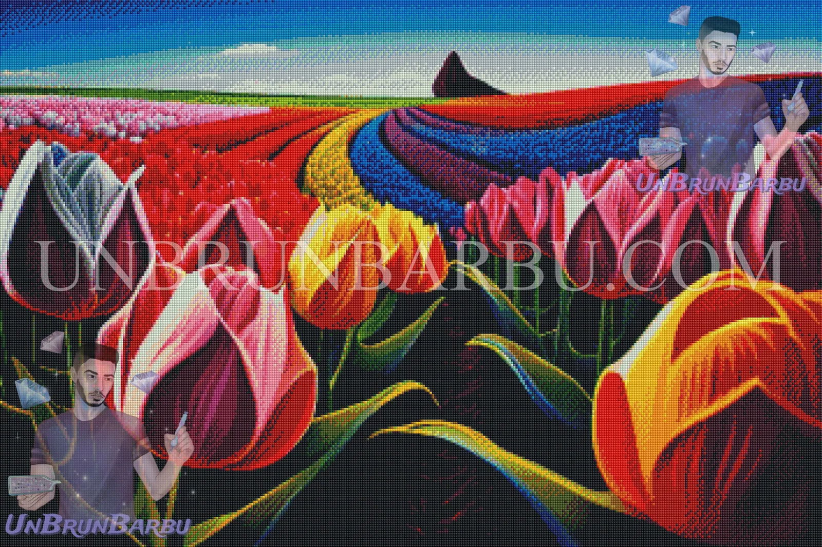 L’harmonie des Tulipes. (90cm x 60cm) - UnBrunBarbu