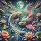 La Danse des Koi sous la Lune (100cm x 100cm)
