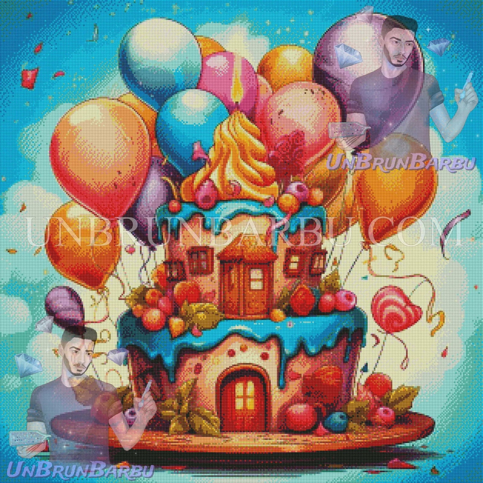 La Maison Sucrée. (80cm x 80cm) - UnBrunBarbu