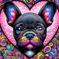 Le Bouledogue 'Pop Art' au Cœur Vibrant (70cm x 70cm)