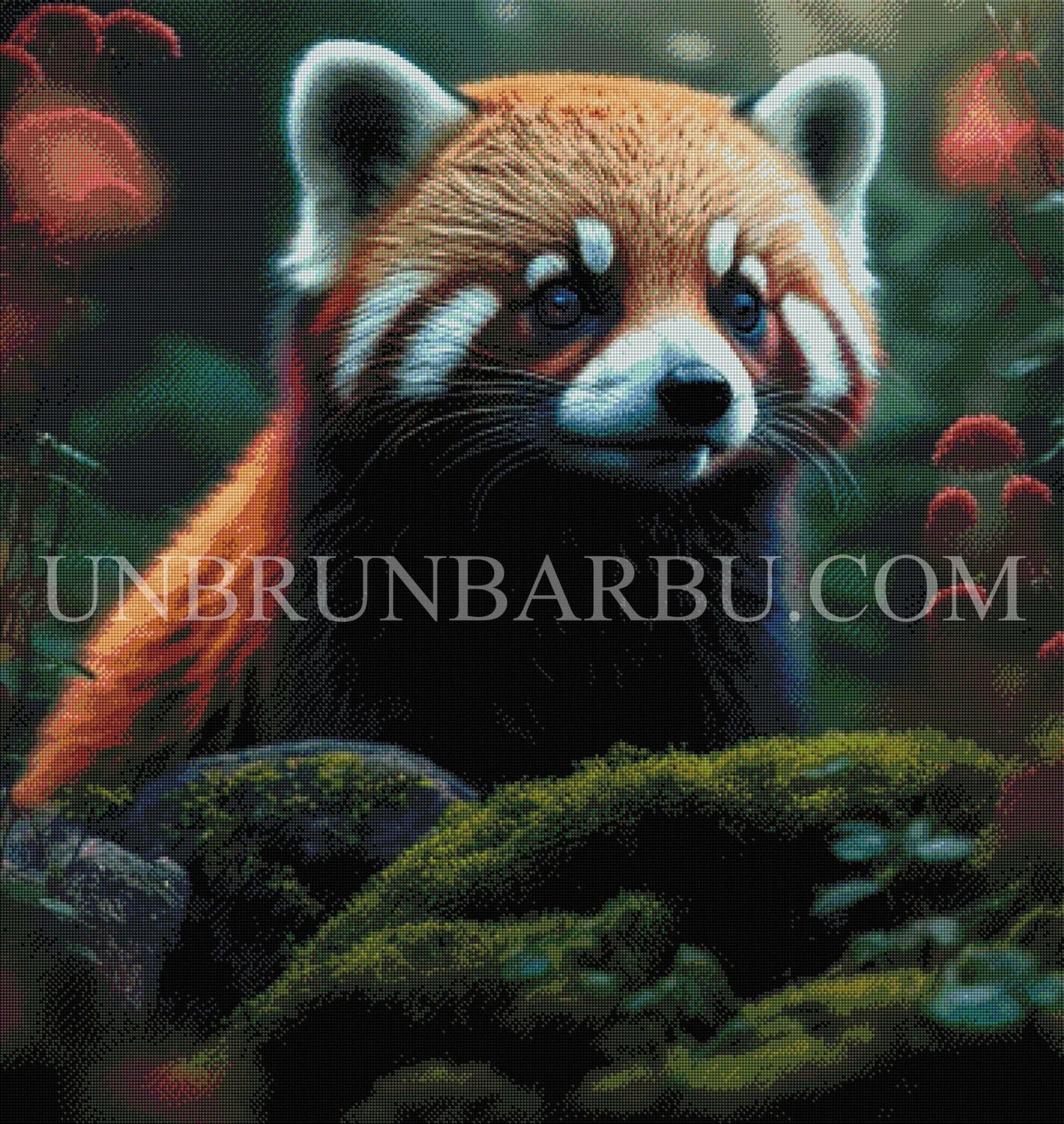 Le Charme du Panda Roux. (90cm x 95cm). - UnBrunBarbu