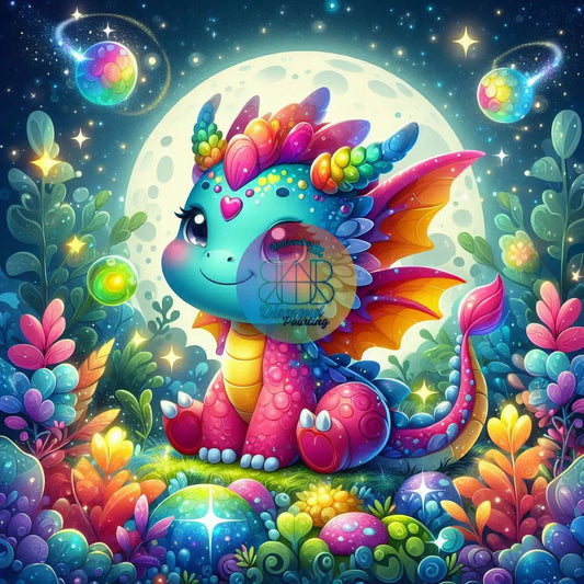 Le Dragon Lumina. (100cm x 100cm). - UnBrunBarbu