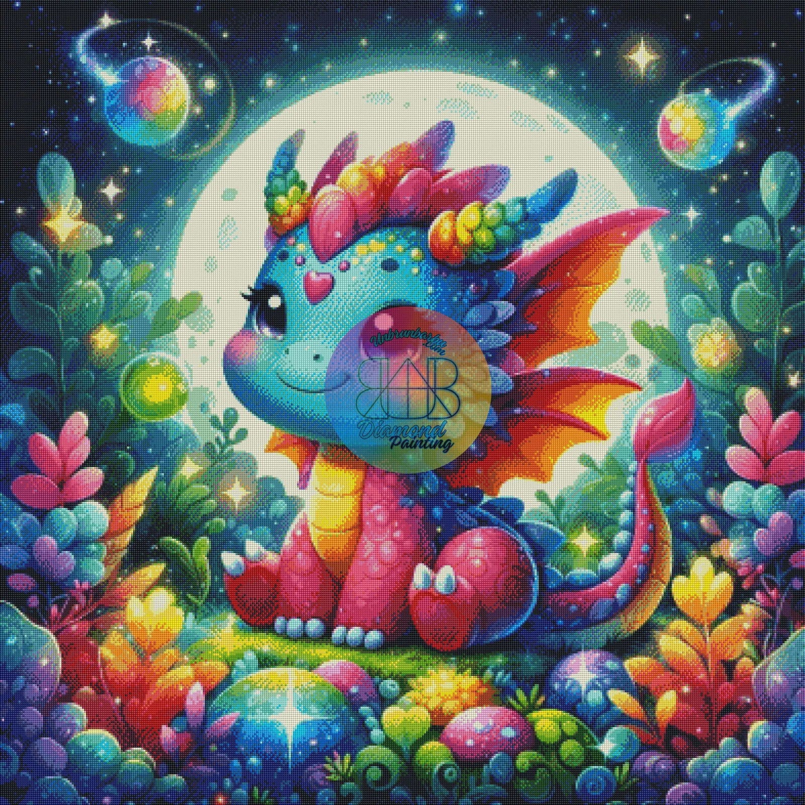 Le Dragon Lumina. (100cm x 100cm). - UnBrunBarbu