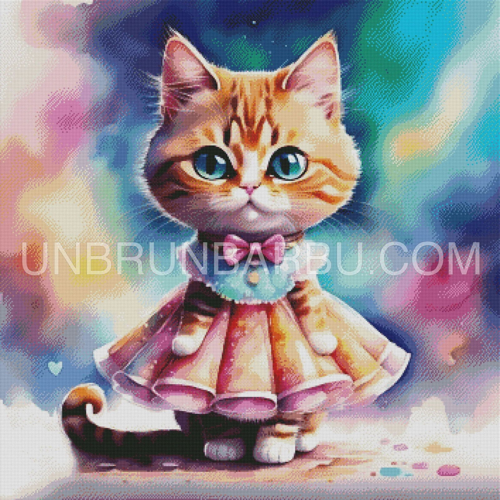 Le Monde Enchanteur d’un Chaton Roux. (90cm x 90cm). - UnBrunBarbu