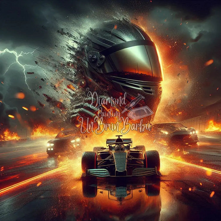 Légende du Pilote Vitesse et Feu (110cm x 110cm)