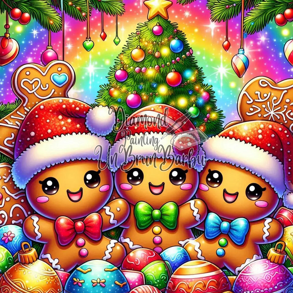 Les Pains d'Épice Fêtent Noël (80cm x 80cm)