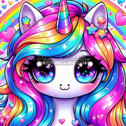 Diamond Painting - Licorne aux Yeux de Galaxie (70cm x 70cm)