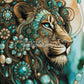 Diamond Painting - Lion aux Joyaux Turquoise (60cm x 90cm)