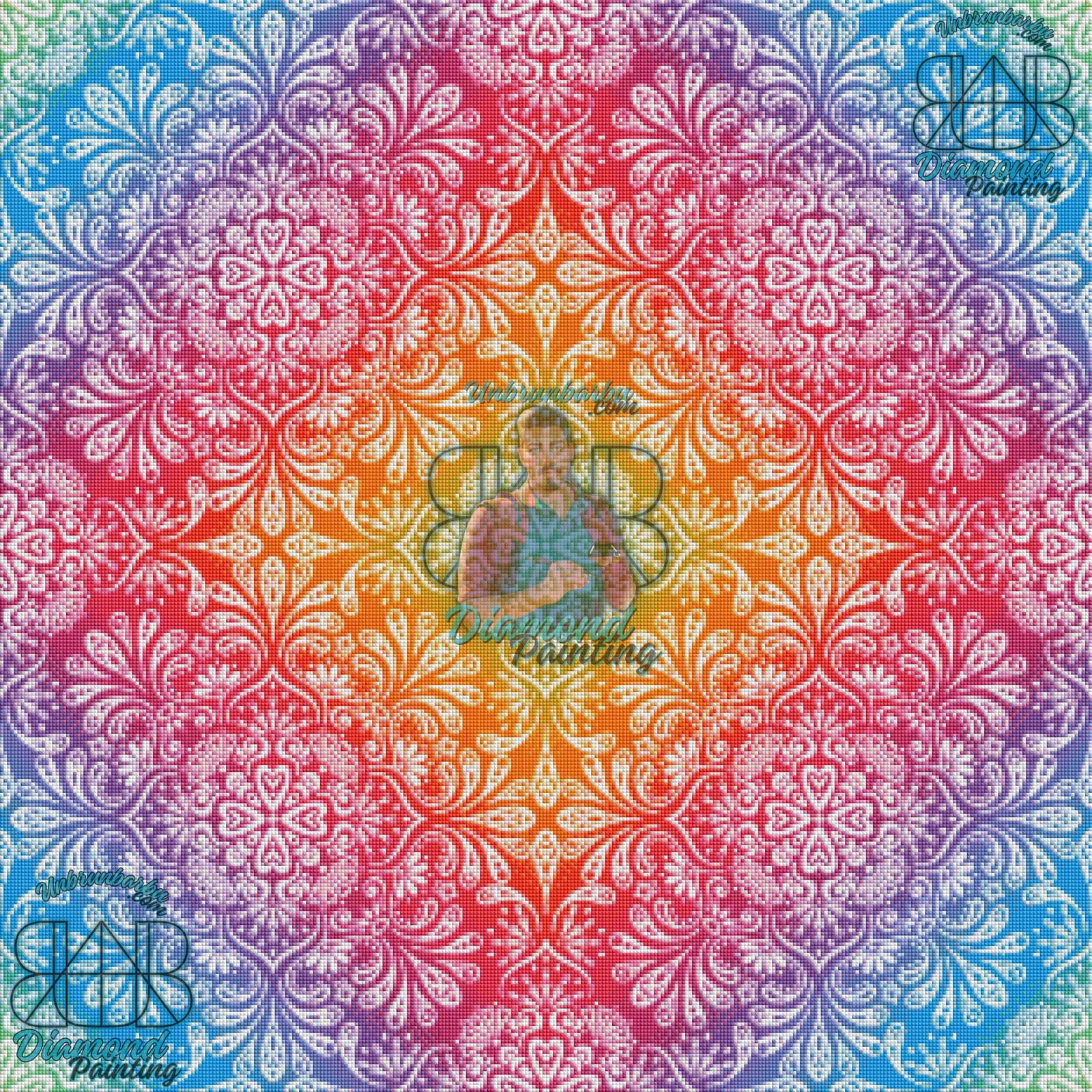 Mandala Magique Vibrant aux Couleurs d’Arc-en-Ciel. (80cm x 80cm). - UnBrunBarbu