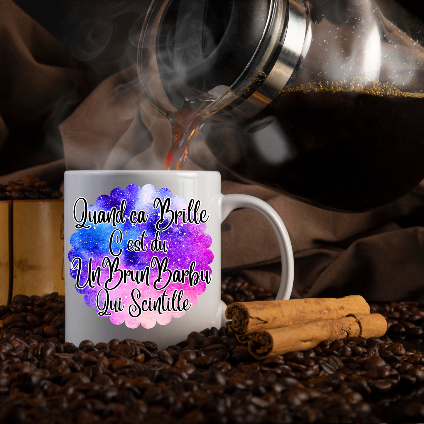 Mug 5 - Quand ça Brille C'est du Un Brun Barbu Qui Scintille