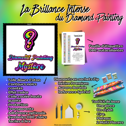 Toile Mystère Thème Chat du Cheshire Halloween (60cm x 60cm)