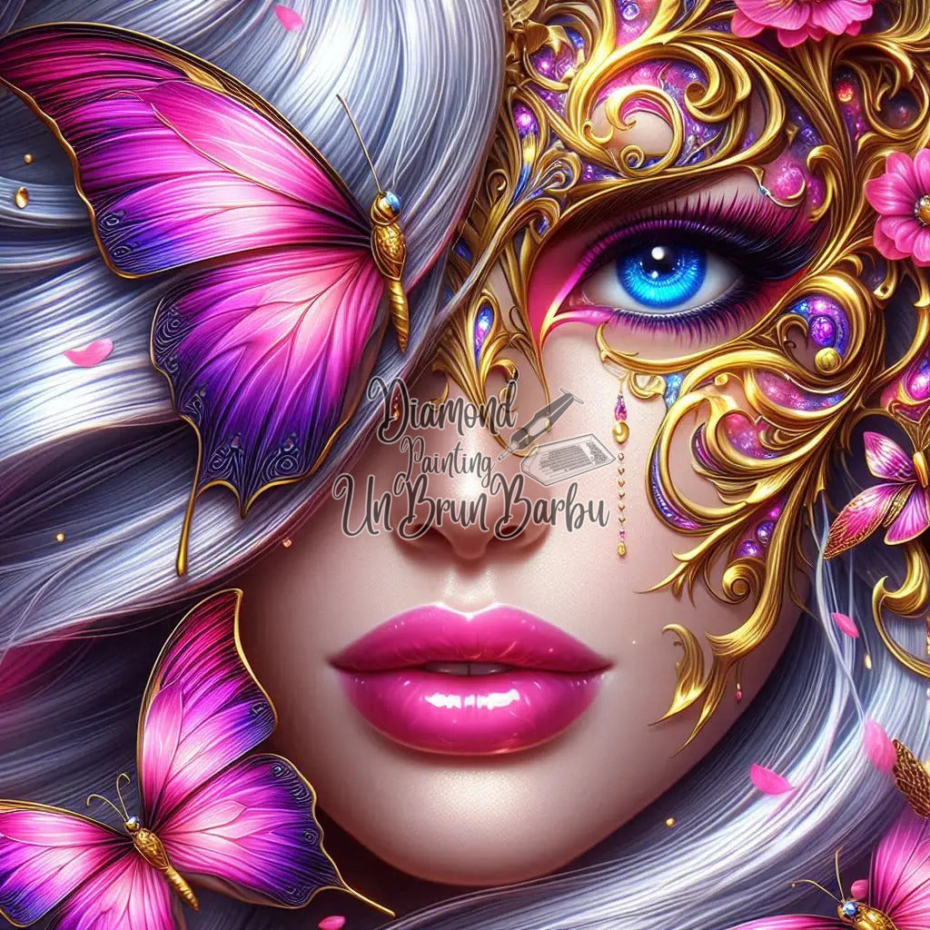 Mystère au Bal des Papillons (80cm x 80cm)