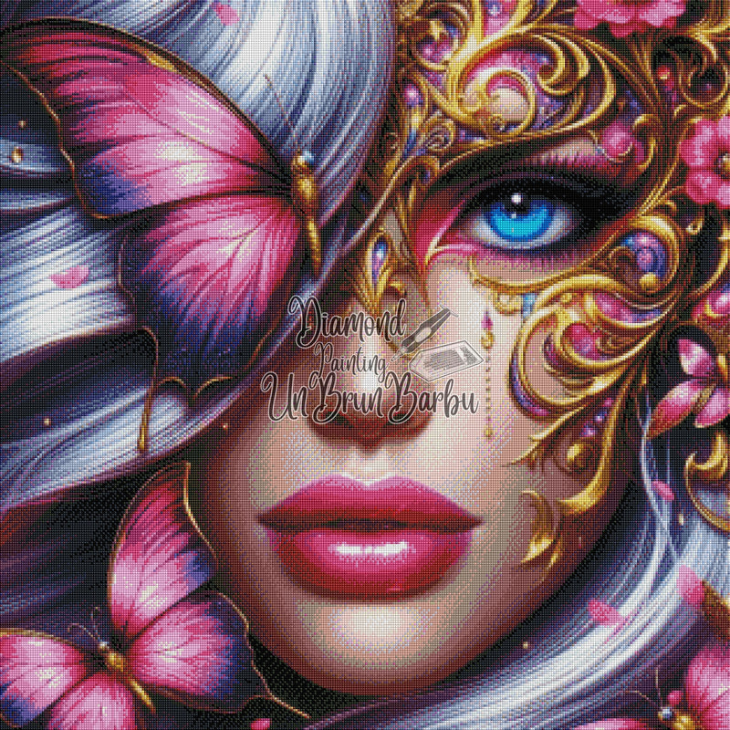 Mystère au Bal des Papillons (80cm x 80cm)