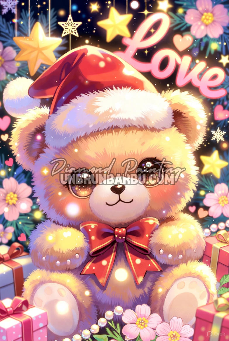 Diamond Painting - Noël Magique de l'Ourson Tendre (60cm x 90cm)