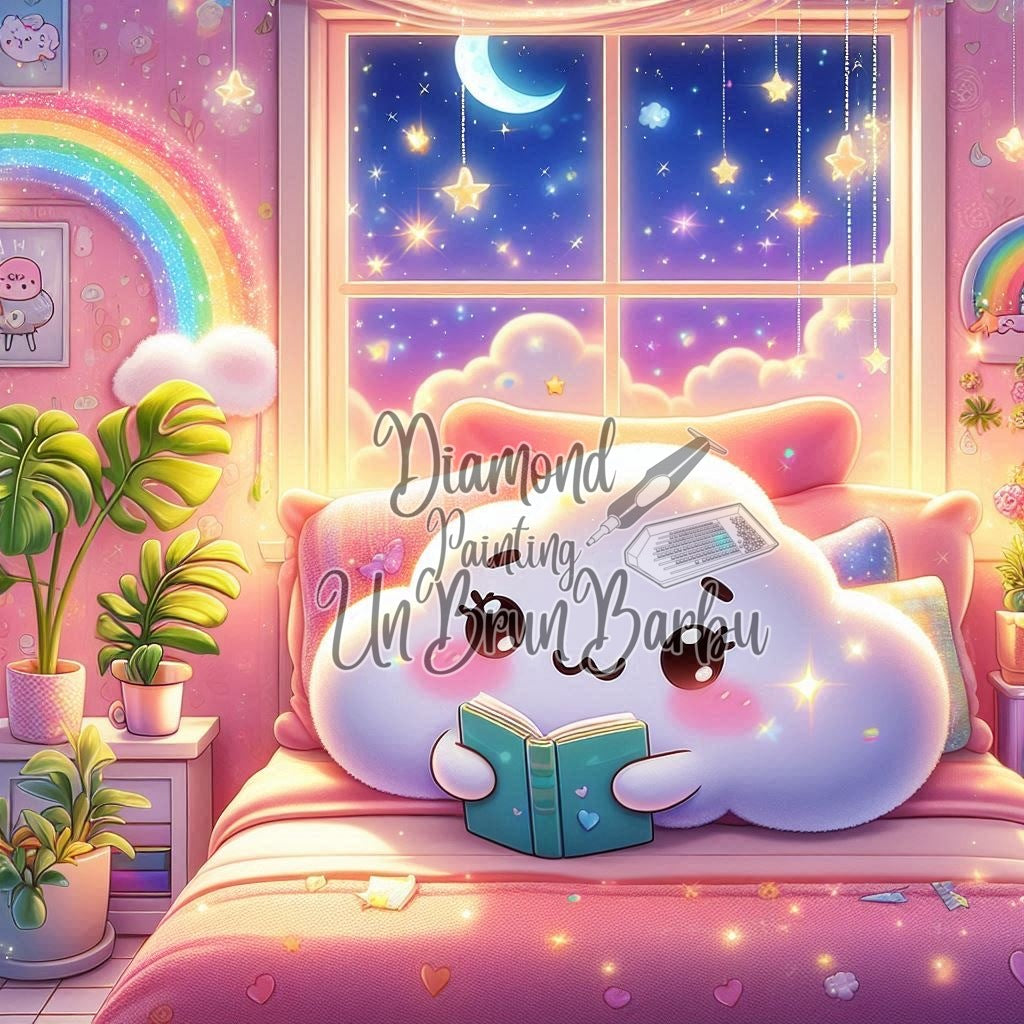 Nuage Lecteur des Nuits Arc-en-Ciel (100cm x 100cm)