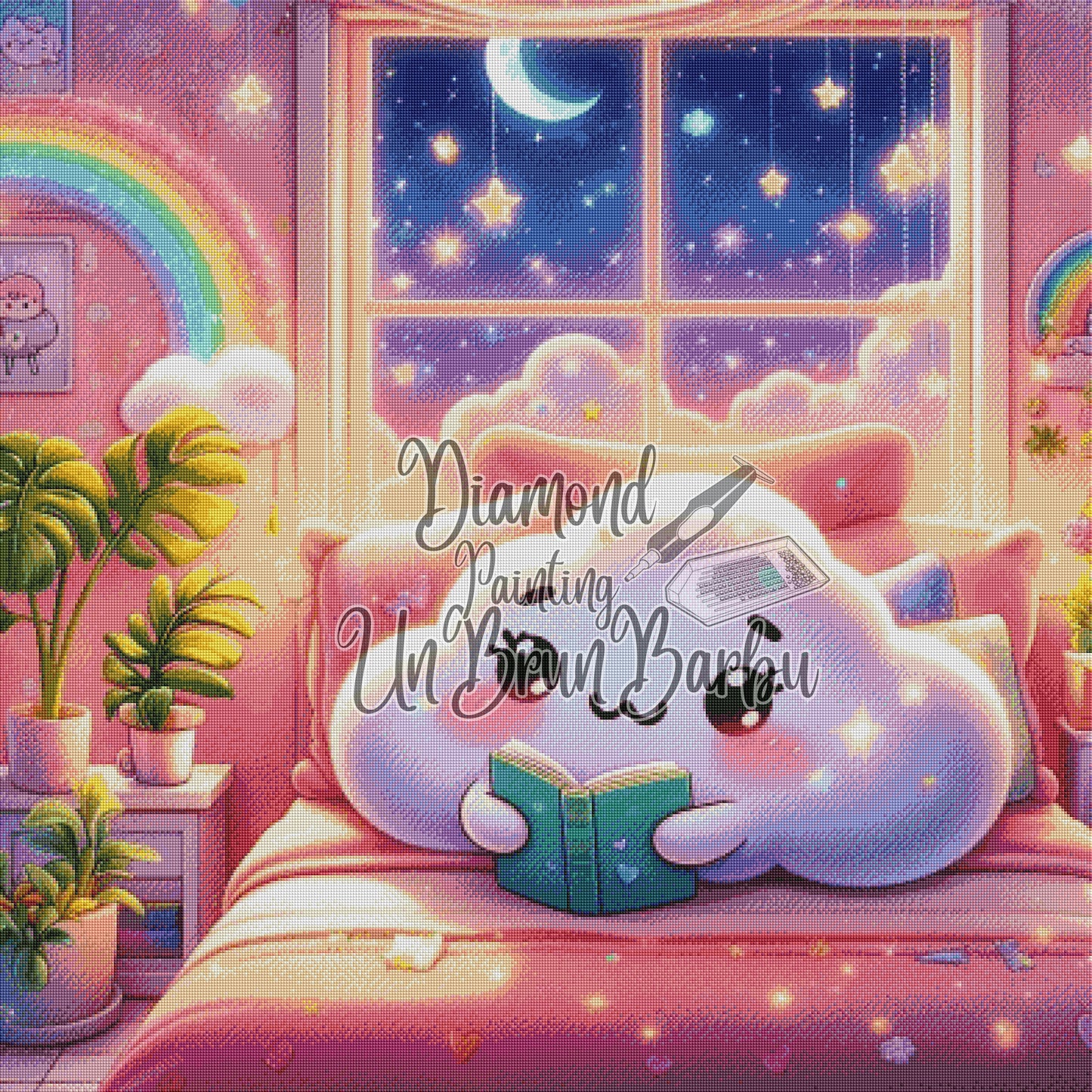 Nuage Lecteur des Nuits Arc-en-Ciel (100cm x 100cm)