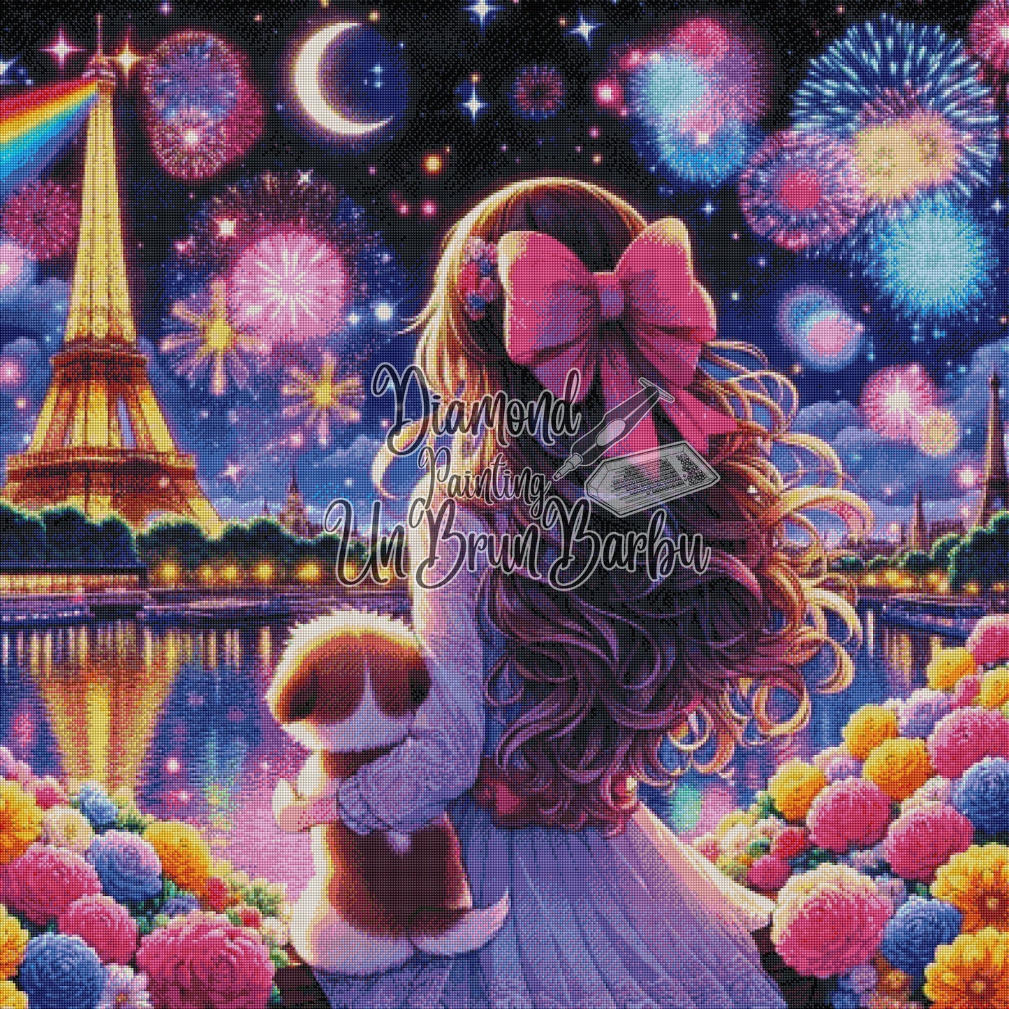 Nuit Féérique sur les Toits de Paris (100cm x 100cm)