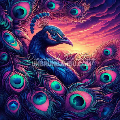 Diamond Painting - Paon du Crépuscule (80cm x 80cm)