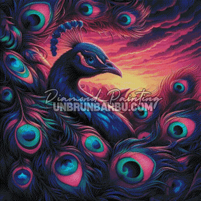 Diamond Painting - Paon du Crépuscule (80cm x 80cm)