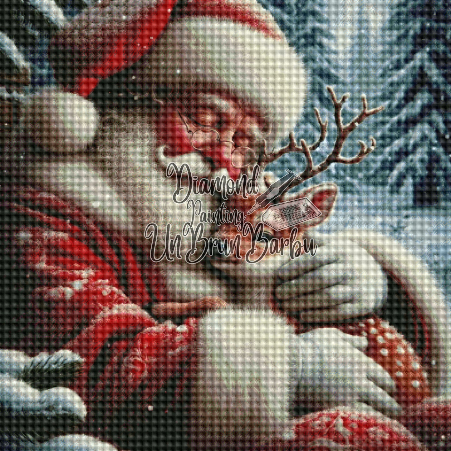 Père Noël : Un Moment de Paix avant la Grande Nuit (100cm x 100cm)