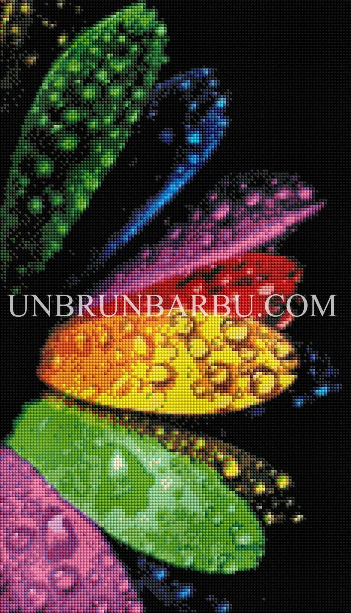 Pétales Multicolores. (30cm x 55cm). - UnBrunBarbu