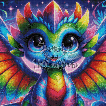 Petit Dragon Prismatique (90cm x 90cm)