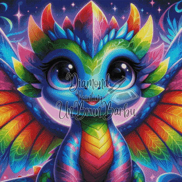 Petit Dragon Prismatique (90cm x 90cm)