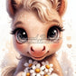 Diamond Painting - Petit Poney aux Marguerites (50cm x 75cm)