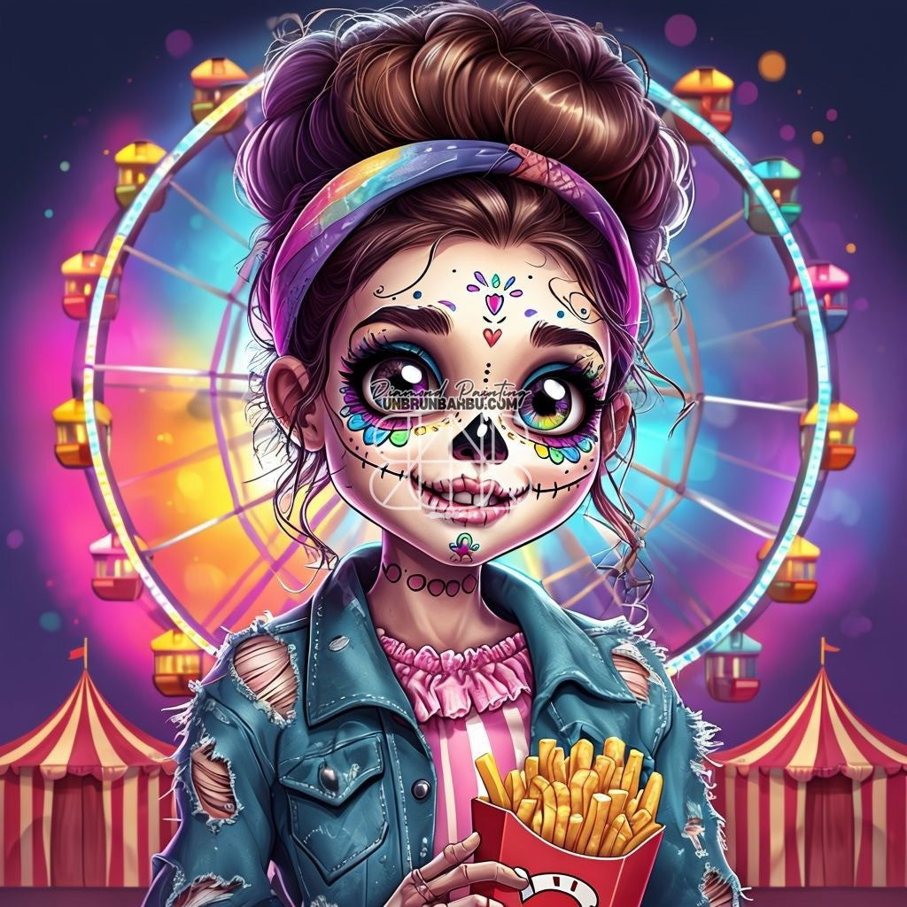 Petite Fille Squelette (100cm x 100cm) - UnBrunBarbu