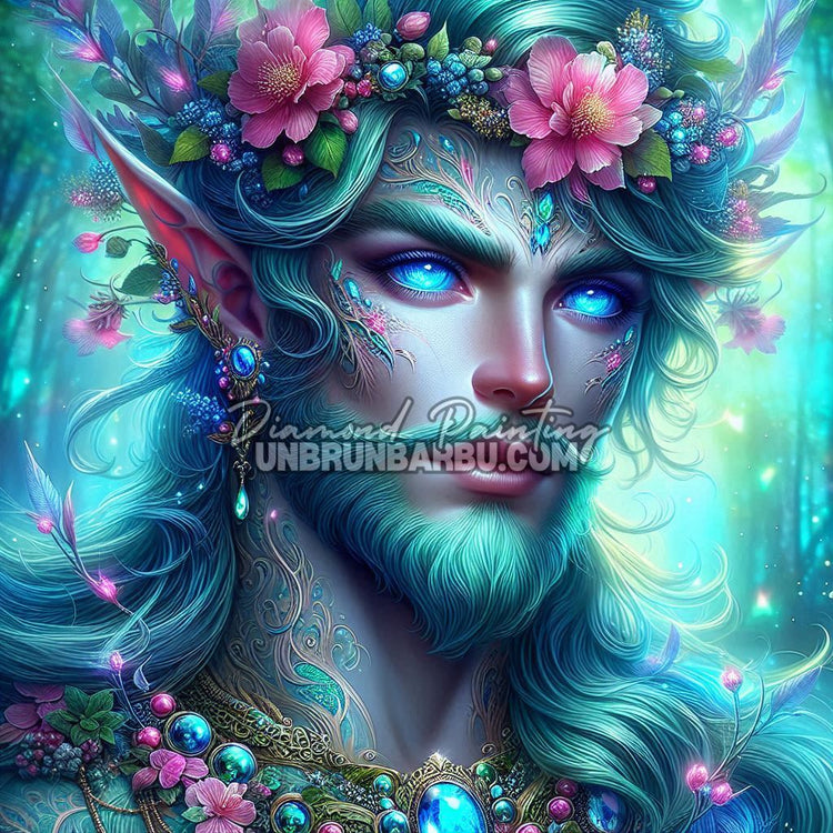 Diamond Painting - Prince Elfe de la Forêt d'Émeraude (100cm x 100cm)