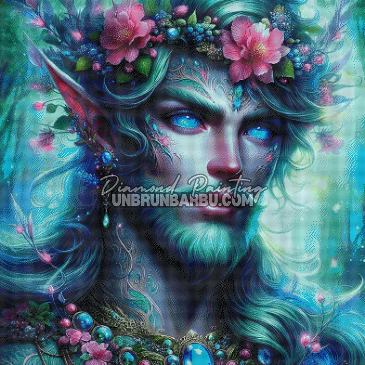 Diamond Painting - Prince Elfe de la Forêt d'Émeraude (100cm x 100cm)