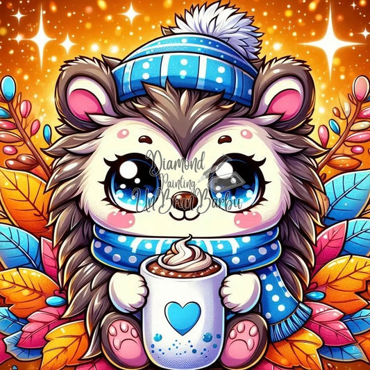 Rêve Doré du Hérisson d'Hiver (60cm x 60cm)