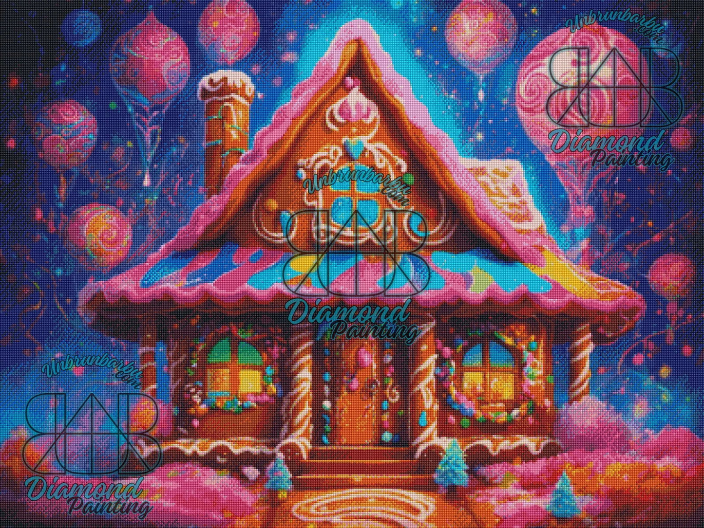 Rêve Sucré : Maison de Pain d’Épice en Technicolor. (100cm x 75cm). - UnBrunBarbu