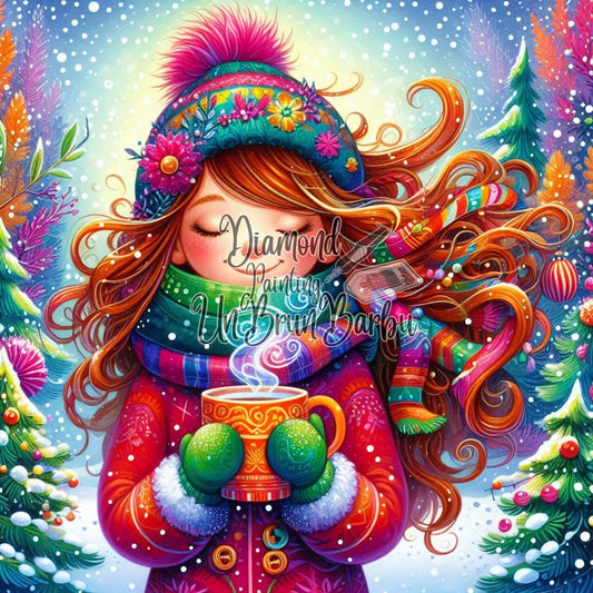 Rêverie d'Hiver La Pause Cocooning (100cm x 100cm)