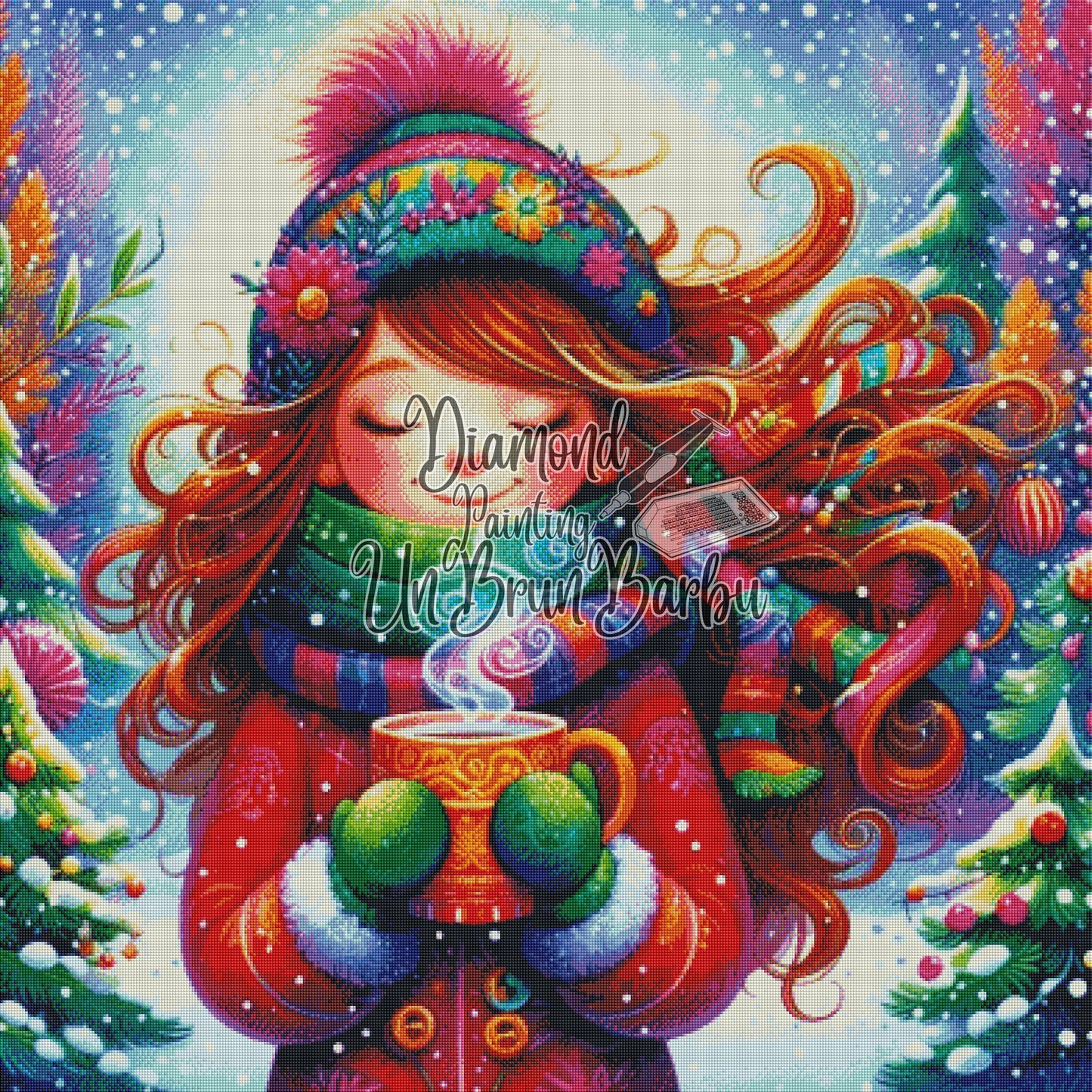 Rêverie d'Hiver La Pause Cocooning (100cm x 100cm)