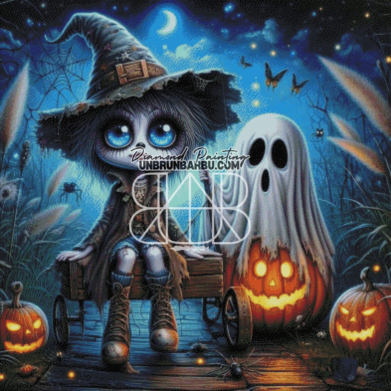 Soirée Mystique d’Halloween. (100cm x 100cm). - UnBrunBarbu